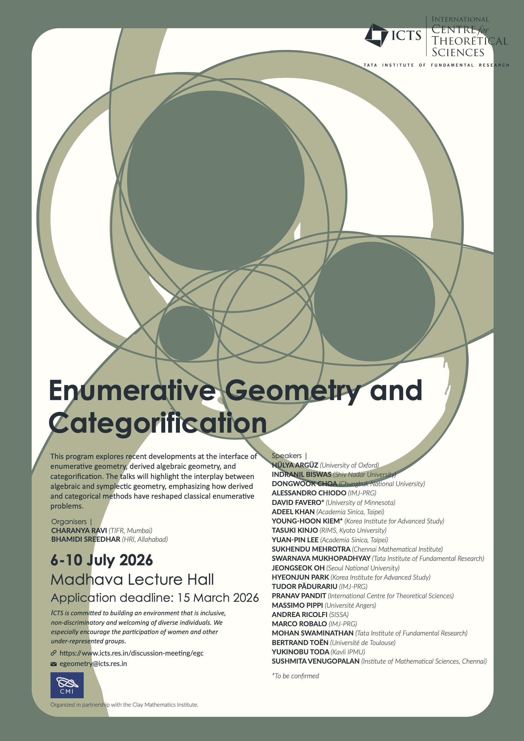 Distinction Ⅰ-Ⅴ＋Structures＋VOCABULARIST Enumerative Geometry and Categorification | ICTS